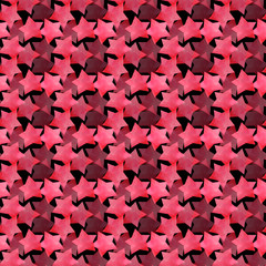 Beautiful lovely cute wonderful graphic bright artistic transparent red pink stars on black background pattern watercolor hand sketch. Perfect for textile, wallpapers, invitation, wrapping paper