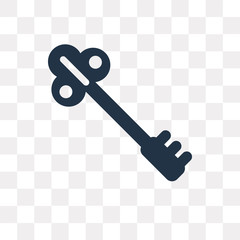 Key vector icon isolated on transparent background, Key  transparency concept can be used web and mobile