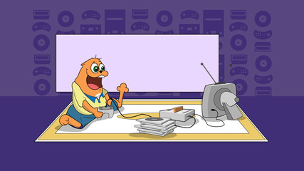 One of 24 illustrations. Cat with different goods, For categories of online store.