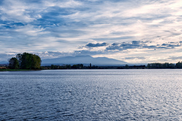 sunset at the beauty lake