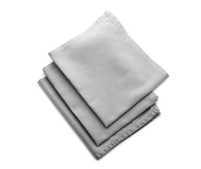 Clean kitchen towels on white background