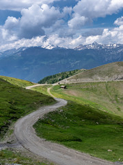 Fototapeta premium Mountain landscape along the road to Colle dell'Assietta