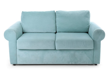 Comfortable sofa on white background