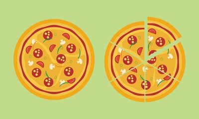 Pizza vector isolated on white 