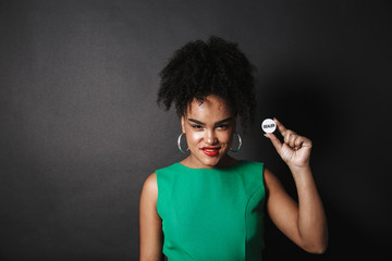 Confident african woman wearing dress