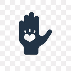 Hand vector icon isolated on transparent background, Hand  transparency concept can be used web and mobile