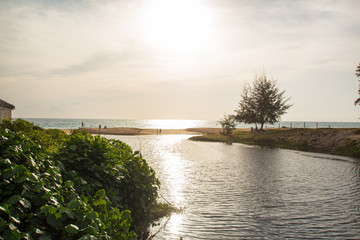 Sunset sea and sky  background in Phuket Thailand