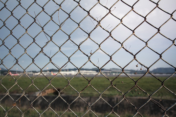 Fototapeta premium Background Net Wall Metal Phuket International Airport