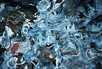 shapes on frozen water