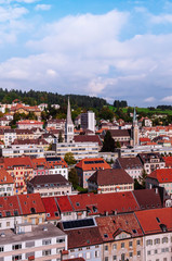 Aerial view of La Chaux de Fonds cityscape, Switzerland