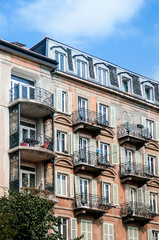 Vintage buildiing of La Chaux de Fonds, Switzerland