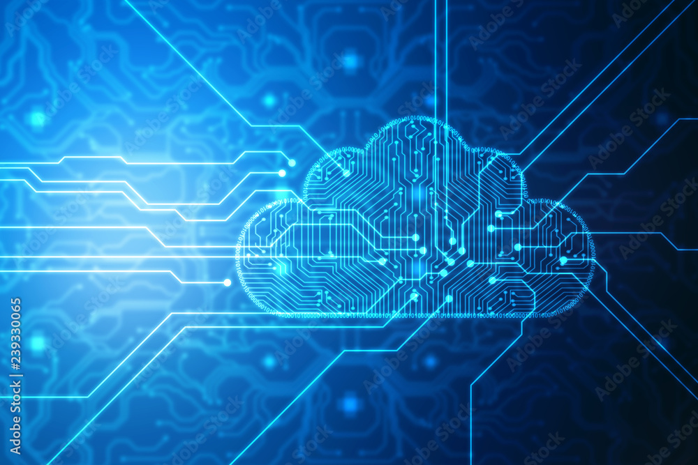 Aufkleber cloud computing, cloud computing concept. cloud internet technology background. 2d illustration