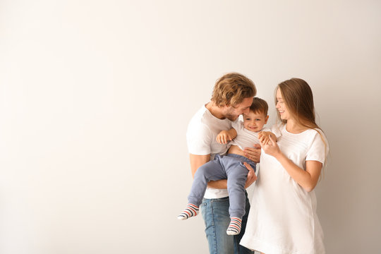 Portrait Of Happy Family On White Background