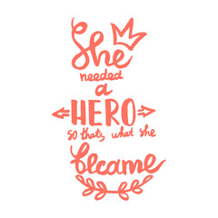 She needed a hero, so that's what she became handwriting monogram calligraphy. Black and white engraved ink art.