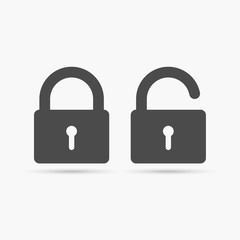 Closed and open lock.