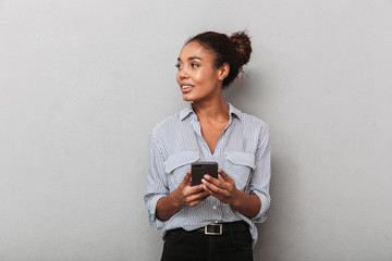 Confident african business woman wearing shirt