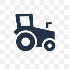 Tractor vector icon isolated on transparent background, Tractor  transparency concept can be used web and mobile