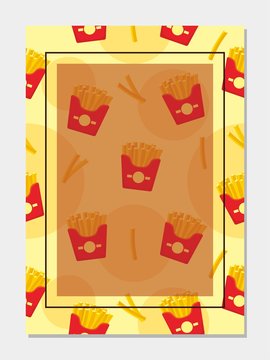 Blank Background Template For French Fries Menu/Label/Card design 