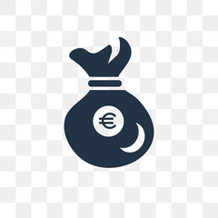 Money bag vector icon isolated on transparent background, Money bag  transparency concept can be used web and mobile