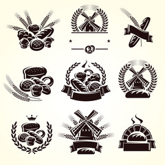 Bread labels set. Vector