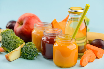 Veggies, fruits and puree