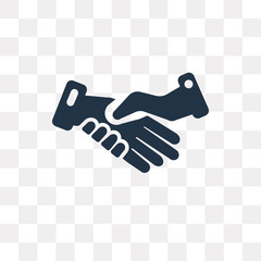 Handshake vector icon isolated on transparent background, Handshake  transparency concept can be used web and mobile