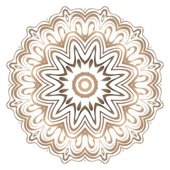 Hand-Drawn Henna Ethnic Mandala. Circle lace ornament. Vector illustration. for coloring book, greeting card, invitation, tattoo. Anti-stress therapy pattern.