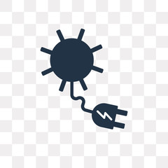 Solar plug vector icon isolated on transparent background, Solar plug  transparency concept can be used web and mobile