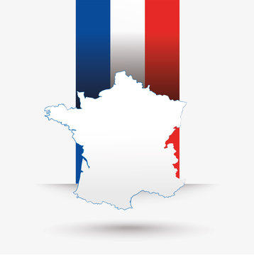 carte de france et drapeau français vierge