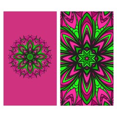 Ethnic Mandala Ornament. Templates With Mandalas. Vector Illustration For Congratulation Or Invitation.