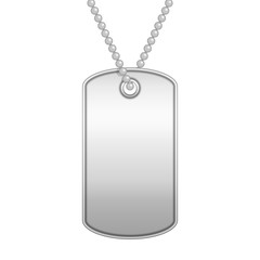 Metal dog tag.