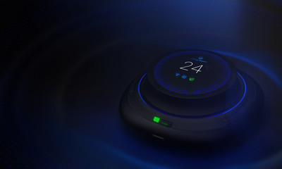 Modern smart home user interface control dial (3D illustration)