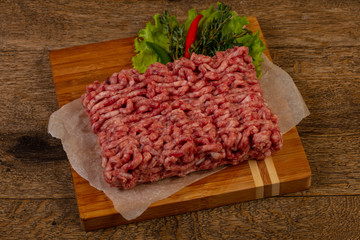 Raw pork minced meat