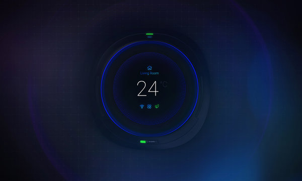 Modern smart home user interface control dial (3D illustration)