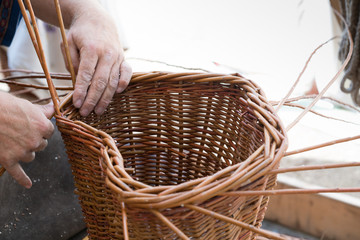 Basket wicker at work 