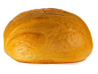 Fresh wheat bread isolated on white background 