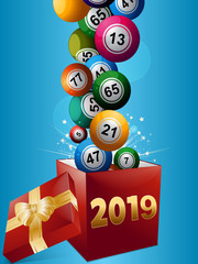 Bingo balls and gift box 2019