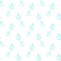Light blue flowers background Faded turquoise floral seamless pattern Scrapbook paper