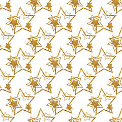 Stars background Golden star seamless pattern with white background Holidays wrapping paper design