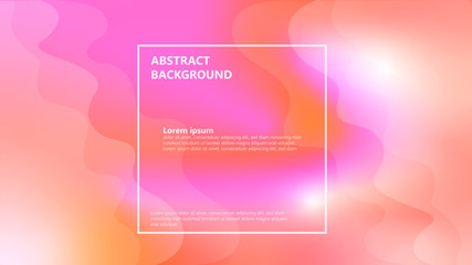 Abstract geometric background. Living coral 2019 color trend with fluid shapes composition.