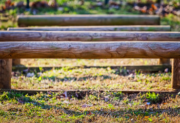 Wood obstacles park