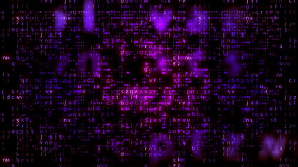 Shining Playing Violet Matrix Letters - obrazy, fototapety, plakaty