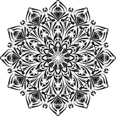 Hand-drawn doodle pattern. Decorative mandala. Design element for prints, greting cards, adult coloring book, invitations, textile, tattoo.