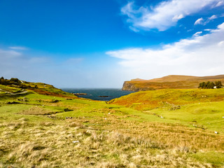 Loch Poolthiel and Milovaig harbour seen from Glendale , Isle of Skye - Scotland