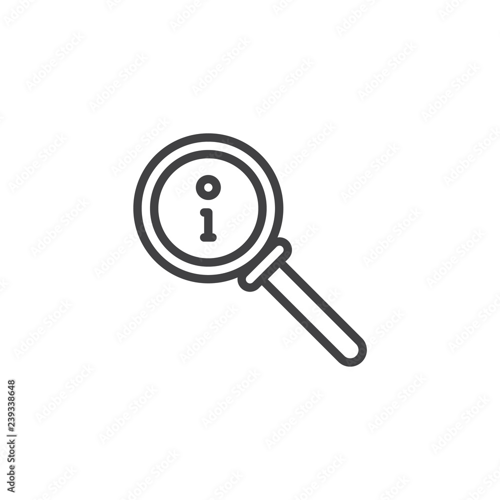 Poster info search outline icon. linear style sign for mobile concept and web design. information search wi