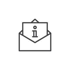 Information message envelope outline icon. linear style sign for mobile concept and web design. Info mail simple line vector icon. Symbol, logo illustration. Pixel perfect vector graphics
