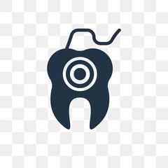 Dental floss vector icon isolated on transparent background, Dental floss  transparency concept can be used web and mobile