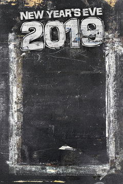 2019 Happy New Year Grunge Background for your flyers, greetings card and dinner menu. Ideal to use for parties invitation, dinner invitation, grungy events and more.