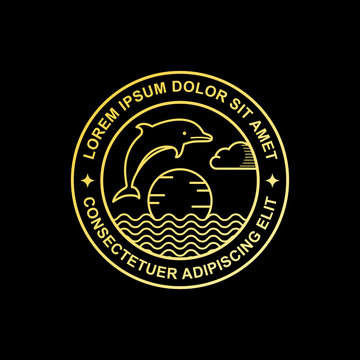 line art dolphin logo