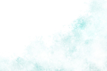 Winter blue watercolor background with snow